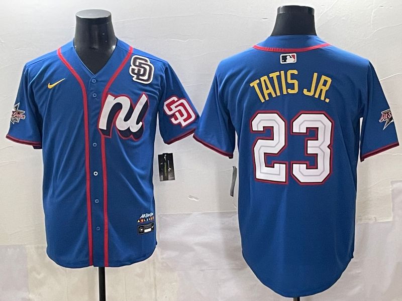 Men 2025 San Diego Padres #23 Tatis jr Blue All star Nike MLB Jersey style 2->san diego padres->MLB Jersey